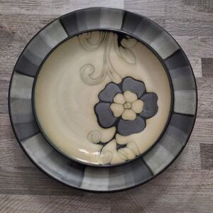 Pfaltzgraff Everyday Charcoal Bloom Stoneware Dinner and‎ Salad Plate Set 2pc